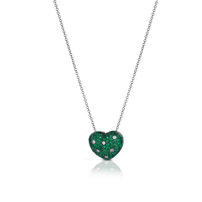 Collana con pendente Cuore Smeraldi - Idea Brillante Napoli